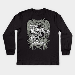 XTREME SKULL MOTOCROSS Kids Long Sleeve T-Shirt